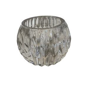 Fitz and Floyd Crystal Votive or Tealight Candle Holder Teardrop Cut Pattern